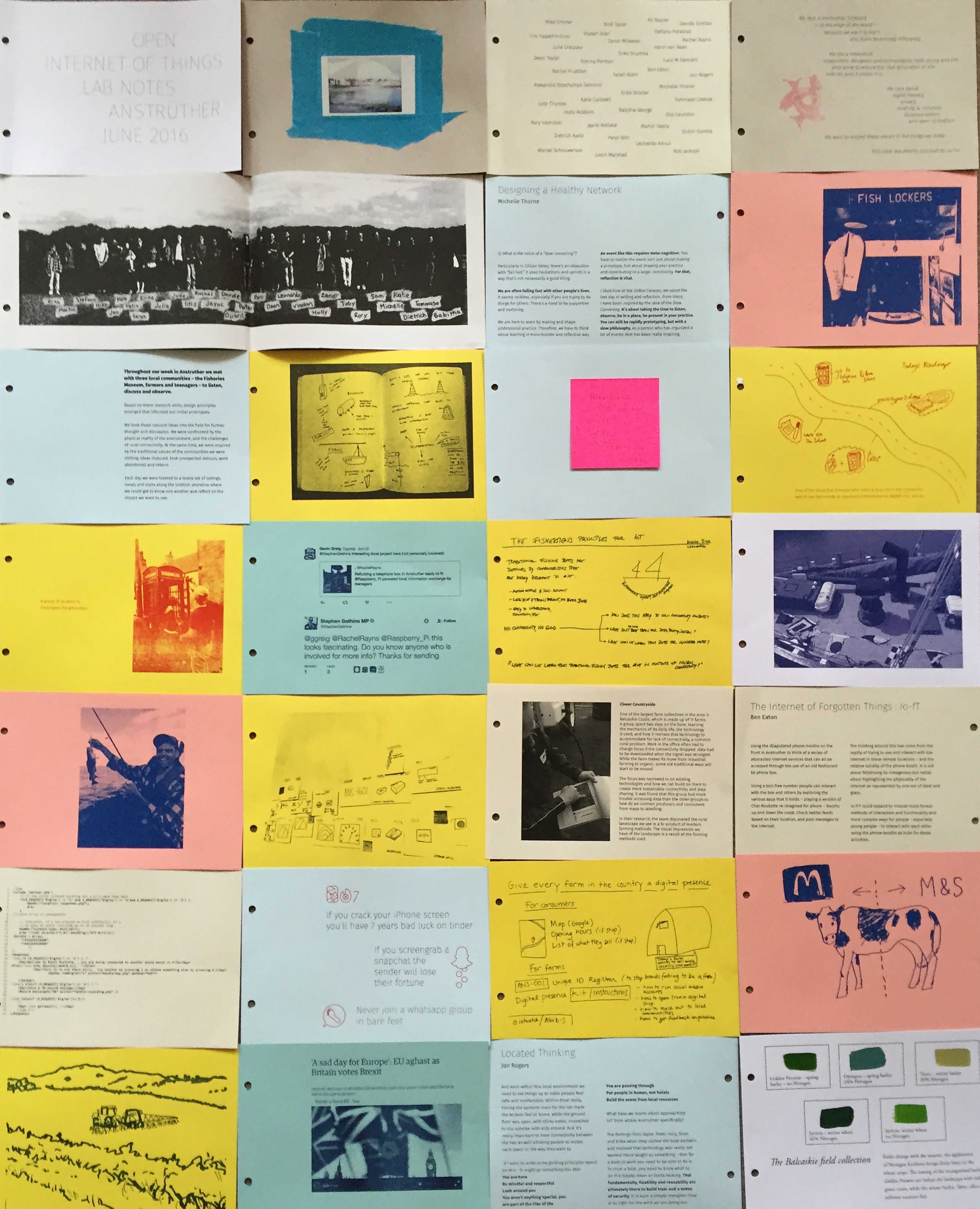 Image: Open Internet of Things Lab notes, Mozilla Open IoT, Anstruther Scotland Design Sprint, June 2016